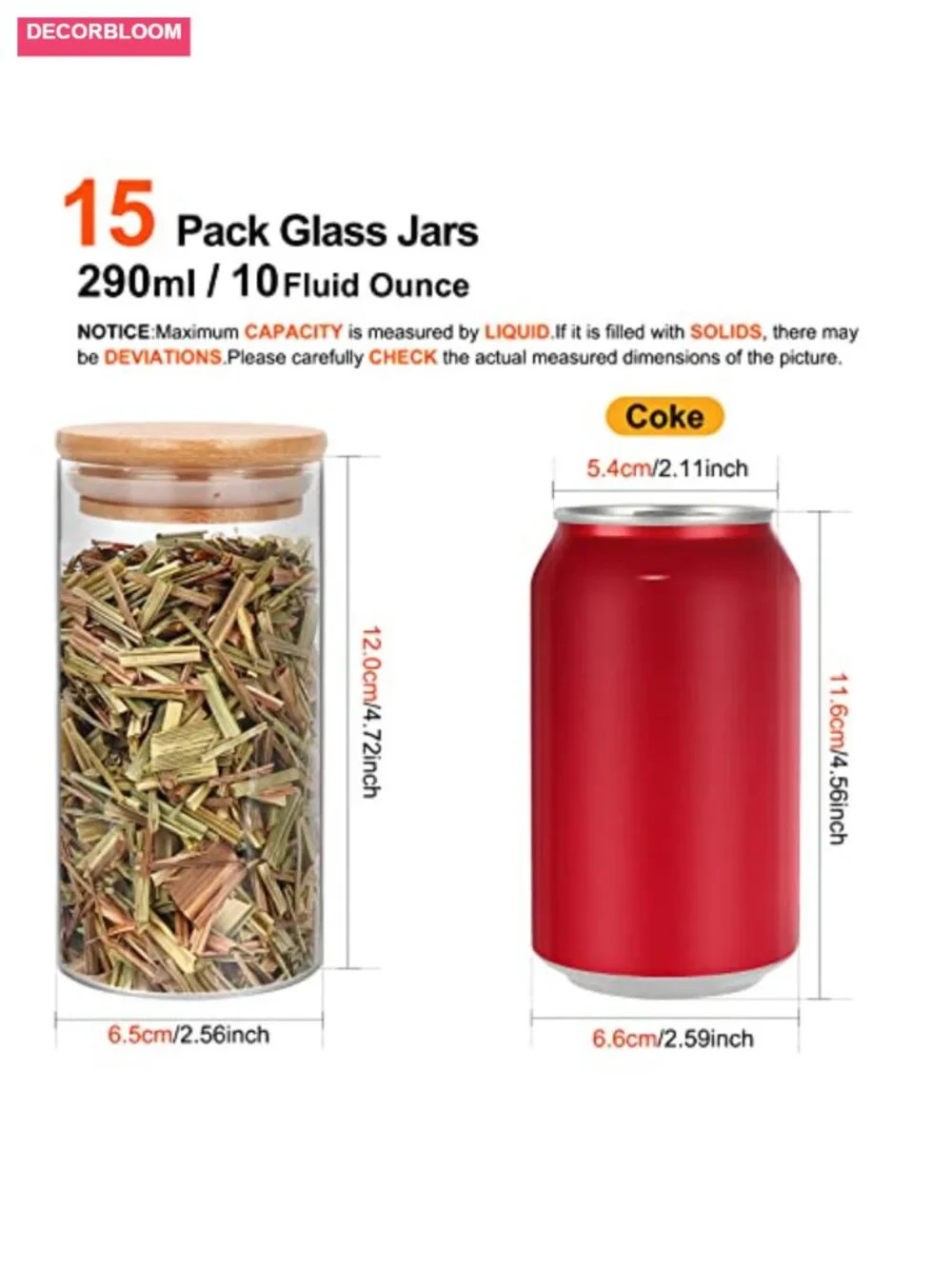 15-Pack Glass Food Storage Jars with Airtight Bamboo Lids
